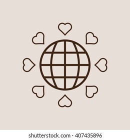  Heart  icon, vector illustration. Flat design style