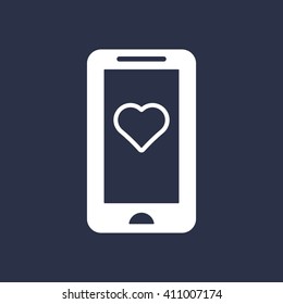  Heart  icon, vector illustration. Flat design style