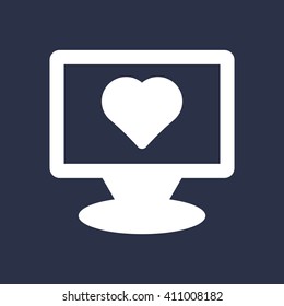  Heart  icon, vector illustration. Flat design style