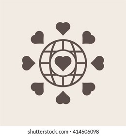 Heart  icon, vector illustration. Flat design style