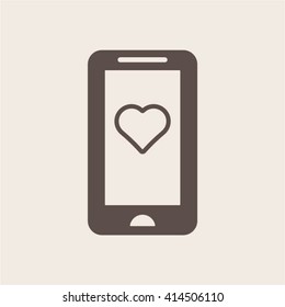  Heart  icon, vector illustration. Flat design style