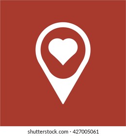  Heart  icon, vector illustration. Flat design style