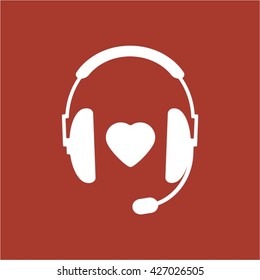  Heart  icon, vector illustration. Flat design style