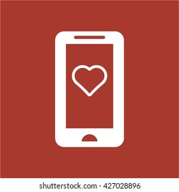  Heart  icon, vector illustration. Flat design style