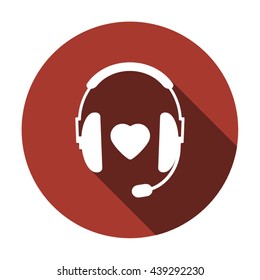  Heart  icon, vector illustration. Flat design style