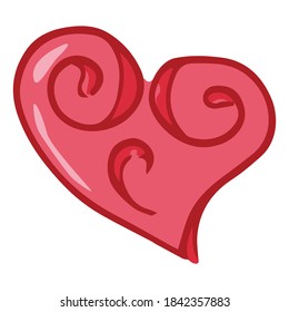 Heart icon. Vector illustration of a heart. Hand drawn doodle heart.
