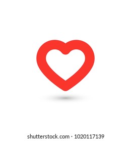 Heart icon vector illustration. Linear symbol with thin outline. The thickness is edited. Minimalist style.