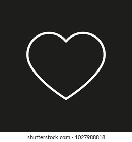 Heart icon vector illustration. Linear symbol with thin outline. The thickness is edited. Minimalist style.