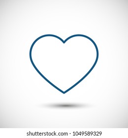 Heart icon vector illustration. Linear symbol with thin outline. The thickness is edited. Minimalist style.