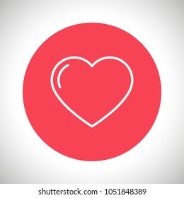 Heart icon vector illustration. Linear symbol with thin outline. Minimalist style.