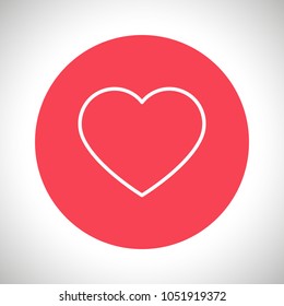 Heart icon vector illustration. Linear symbol with thin outline. The thickness is edited. Minimalist style.