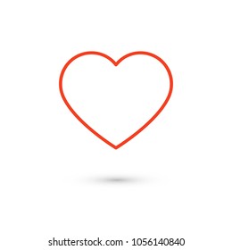 Heart icon vector illustration. Linear symbol with thin outline. The thickness is edited. Minimalist style.