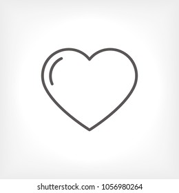 Heart icon vector illustration. Linear symbol with thin outline. The thickness is edited. Minimalist style.