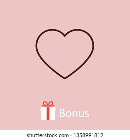 Heart icon vector illustration. Linear symbol with thin outline. The thickness is edited. Minimalist style.