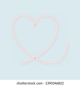 Heart icon vector illustration. Linear symbol with thin outline. The thickness is edited. Minimalist style