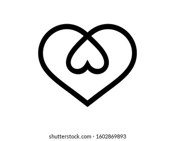 Heart icon vector illustration. Linear symbol with boldly outline. stylish heart symbol. Exclusive quality of execution in material logo design.