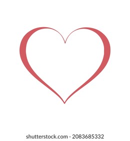 Heart icon vector illustration. Linear symbol with thin outline.
