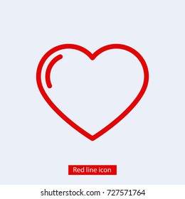 Heart icon vector illustration. Linear symbol with thin outline. The thickness is edited. Minimalist style.