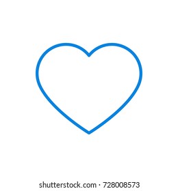 Heart icon vector illustration. Linear symbol with thin outline. The thickness is edited. Minimalist style.