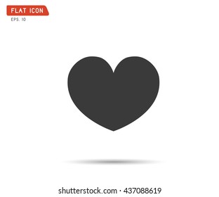 Heart Icon, Vector illustration, logo flat eps
