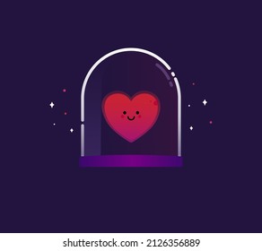 Heart icon vector illustration with MBE style.