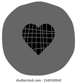 Heart icon vector illustration on gray background
