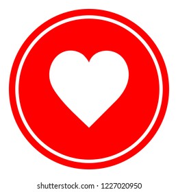Heart icon. Vector illustration on red background. Eps10