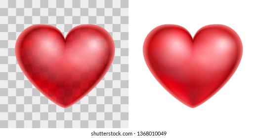 Heart icon vector illustration on transparent background. 