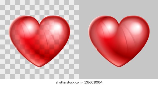 Heart icon vector illustration on transparent background. 