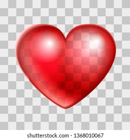 Heart icon vector illustration on transparent background. 