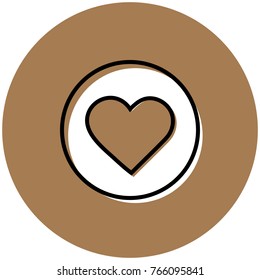 Heart icon. Vector illustration on beige background