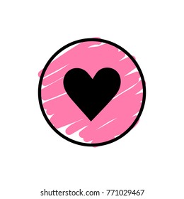 Heart icon. Vector illustration on white background