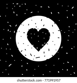Heart icon. Vector illustration on black background