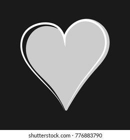 Heart icon. Vector illustration on dark background