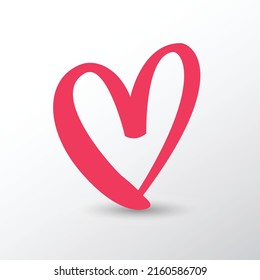 Heart icon vector illustration, pink colour.