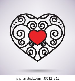 Heart icon. Vector illustration for your design.