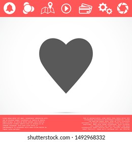 Heart Icon Vector. Vector image of a flat, linear heart icon. Perfect Love symbol. 