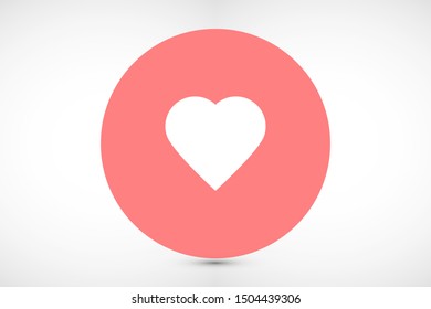 Heart Icon Vector. Vector image of a flat, linear heart icon. Perfect Love symbol. Flat style for graphic and web design. Flat simple grey symbol on white background with shadow.