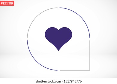 Heart Icon Vector. Vector image of a flat, linear heart icon. Perfect Love symbol. Flat style for graphic and web design. Flat simple grey symbol on white background with shadow.