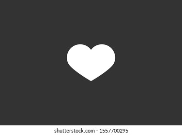 Heart Icon Vector. Vector image of a flat, linear heart icon. Perfect Love symbol. Flat style for graphic and web design. Flat simple grey symbol on white background with shadow.