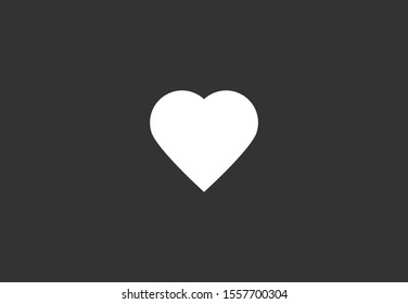 Heart Icon Vector. Vector image of a flat, linear heart icon. Perfect Love symbol. Flat style for graphic and web design. Flat simple grey symbol on white background with shadow.