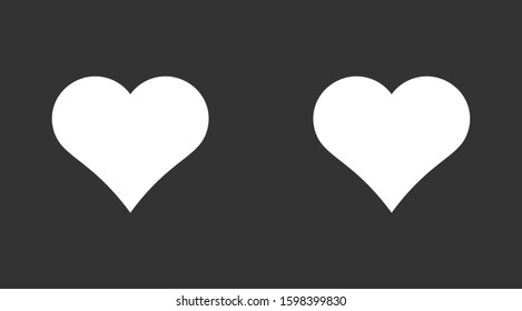 Heart Icon Vector. Vector image of a flat, linear heart icon. Perfect Love symbol. Flat style for graphic and web design. Flat simple grey symbol on white background with shadow.