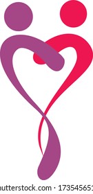 Heart Icon Vector. Vector image of a flat, people