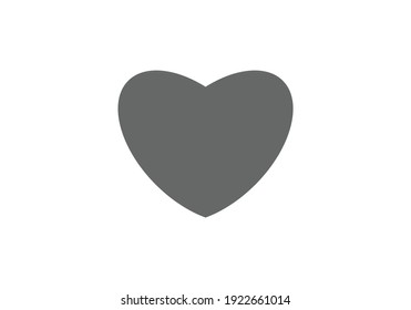 Heart Icon Vector. Vector image of a flat, linear heart icon. Perfect Love symbol. Flat style for graphic and web design. Flat simple grey symbol on white background with shadow.