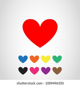 Heart icon vector isolated on gray background. Trendy heart icon in flat style.Template for app, ui and logo. Icon heart for your web site. Modern heart icon, EPS 10