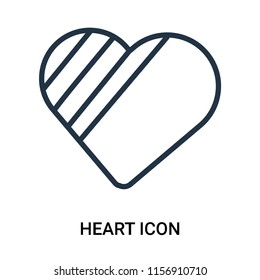 Heart icon vector isolated on white background, Heart transparent sign , outline linear symbol or thin lined pictogram