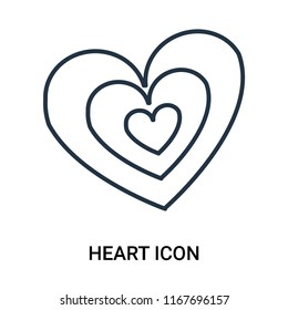 Heart icon vector isolated on white background, Heart transparent sign , outline linear symbol or line shape