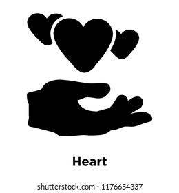 Heart icon vector isolated on white background, logo concept of Heart sign on transparent background, filled black symbol