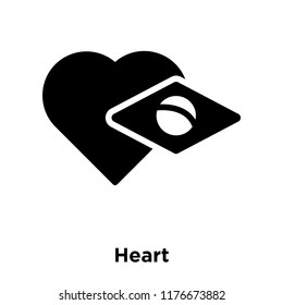 Heart icon vector isolated on white background, logo concept of Heart sign on transparent background, filled black symbol