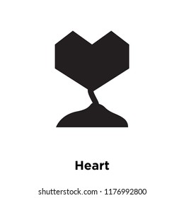 Heart icon vector isolated on white background, logo concept of Heart sign on transparent background, filled black symbol